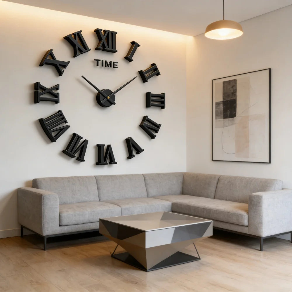 Reloj de pared grande 3D, relojes de pared clásicos luminosos, reloj Digital DIY, relojes de pared, pegatinas, reloj silencioso para el hogar, mesa de salón