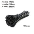 100 piezas negro 4x200 cable anillo de fijación reutilizable cable Zip Ties de pulgadas reciclable desmontable