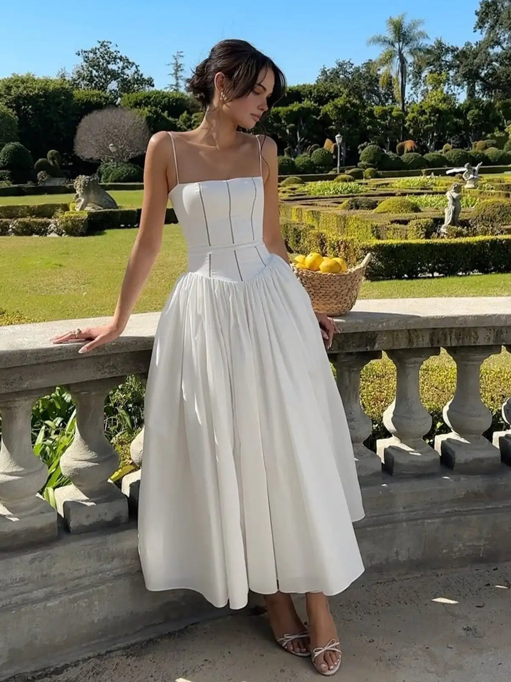Ashgaily White Dress Women Halter Cotton Long Dress Lace Elegant Party Outfits Ladies Sexy Club Clothes