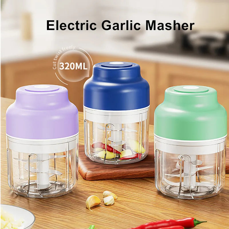 Máquina eléctrica de puré de ajo, Mini prensa de ajo inalámbrica, máquina automática de agitación y pelado, extractor de ajo de cocina