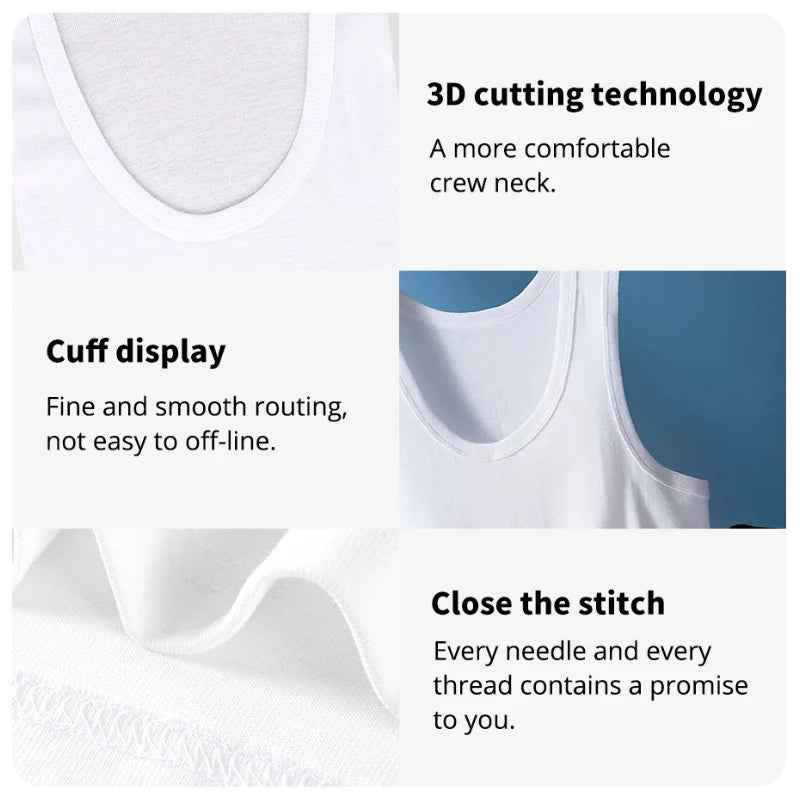 Chaleco de talla grande de Color sólido para las cuatro estaciones para hombre, Top cómodo de algodón puro para deportes juveniles y Fitness, Base para mediana edad, 1/3 piezas