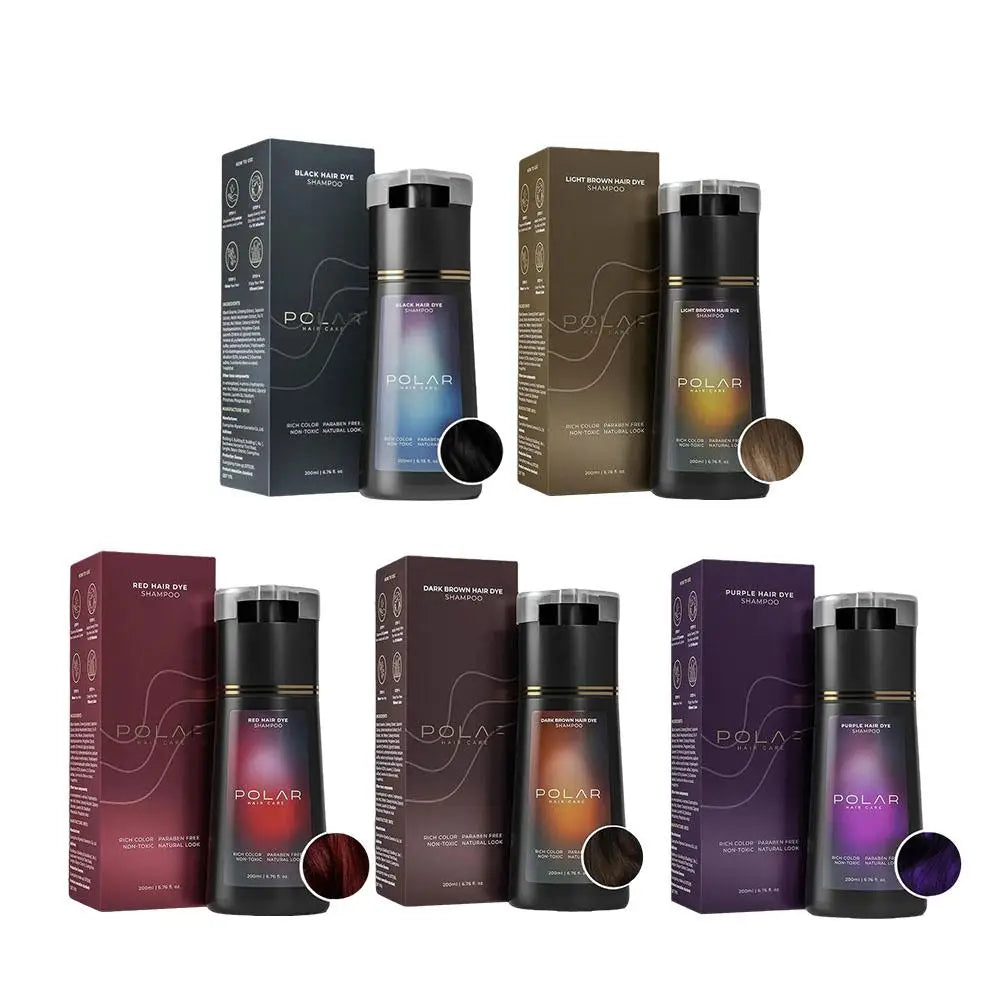 Champú para teñir el cabello para cabello gris para mujeres y hombres, Kit de tinte para el cabello Natural, champú semipermanente para teñir el cabello, negro, marrón, morado, 200ml