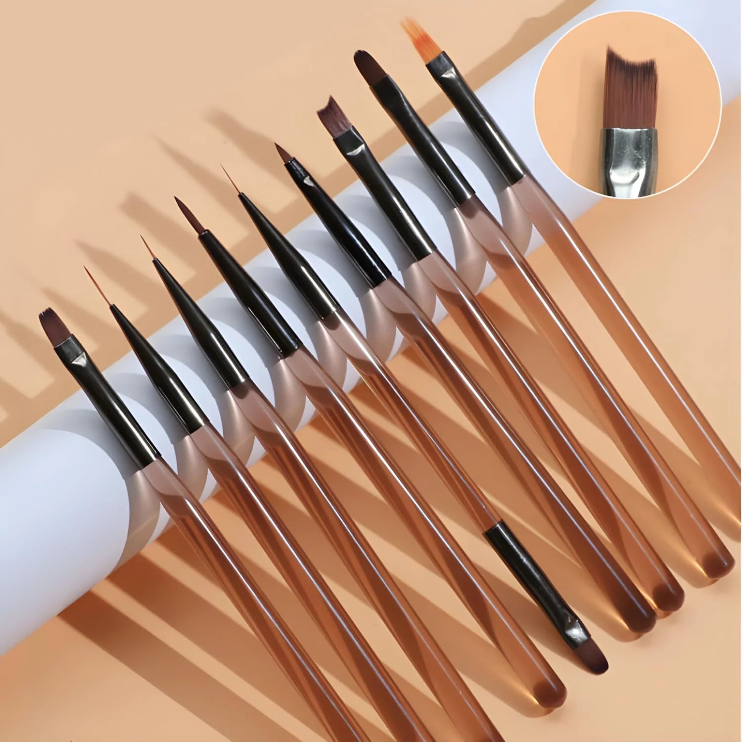 9 Bolígrafo de gel UV, pincel para uñas DIY, pincel para pintar acrílico, delineador de ojos para diseño de uñas, herramientas de pintura para exhibición de puntas de uñas.