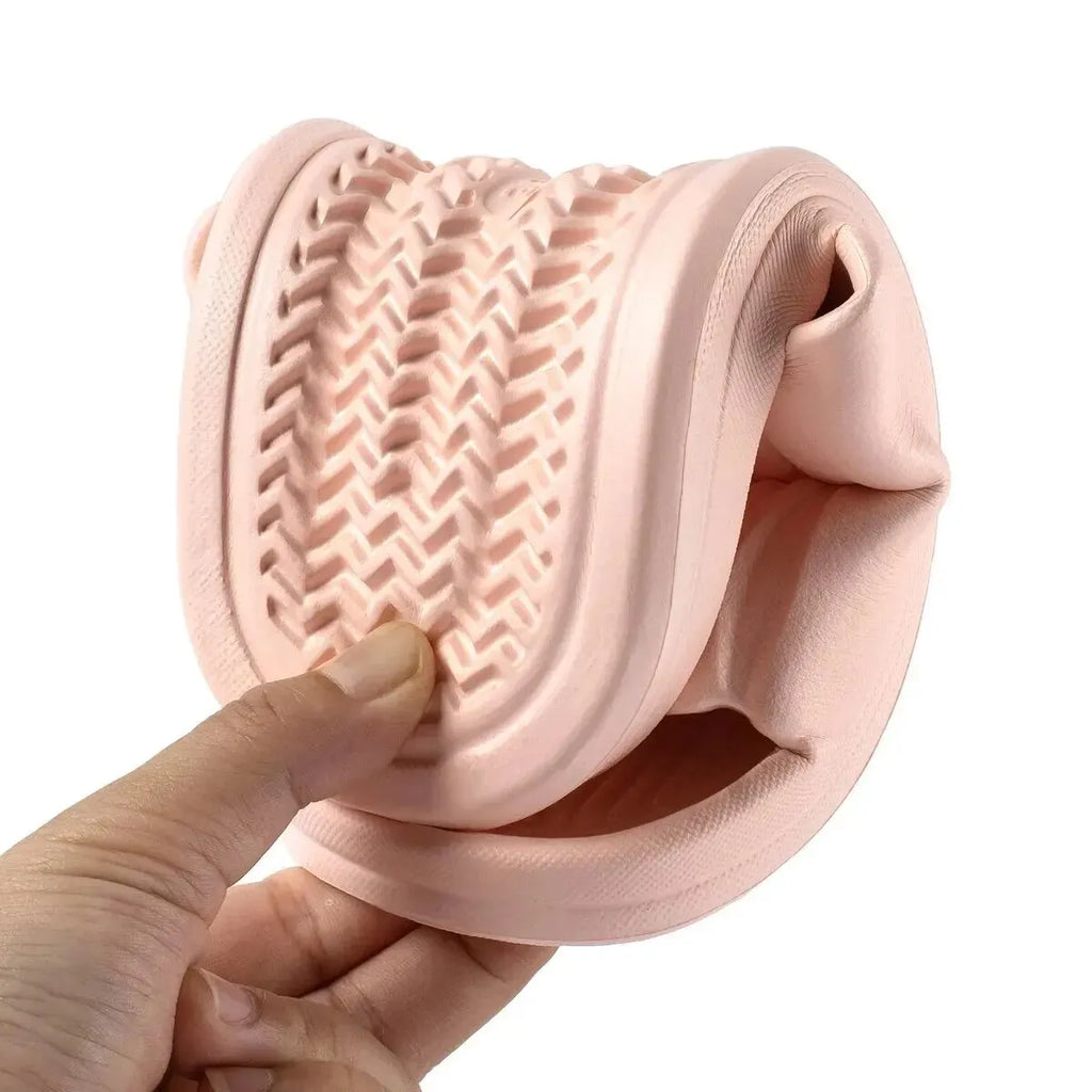 Zapatillas de nube de suela blanda para mujer, sandalias de playa para interiores y exteriores con plataforma gruesa, chanclas antideslizantes de EVA de verano