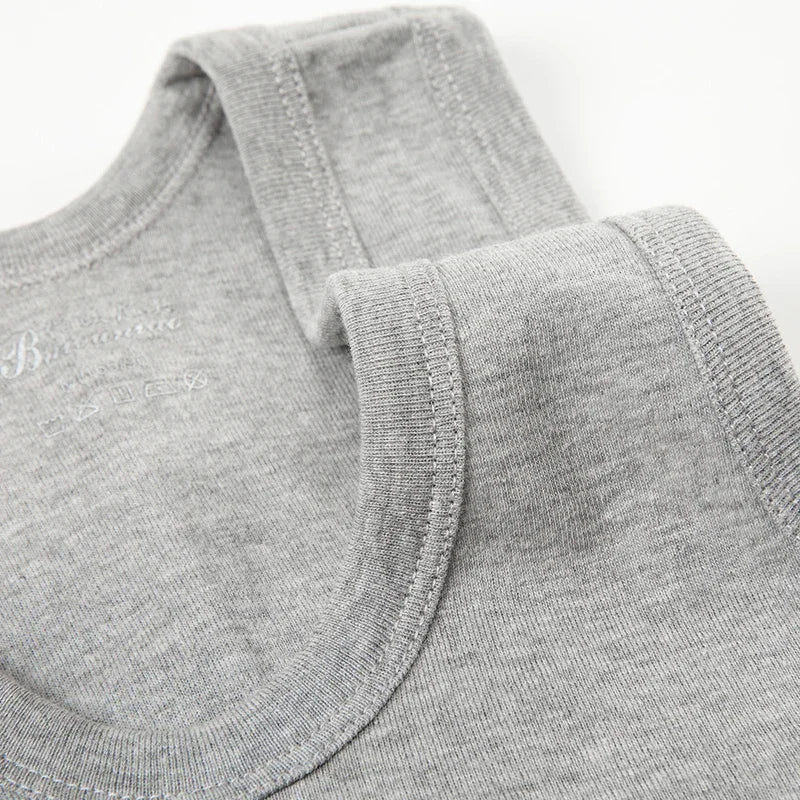 Chaleco de talla grande de Color sólido para las cuatro estaciones para hombre, Top cómodo de algodón puro para deportes juveniles y Fitness, Base para mediana edad, 1/3 piezas