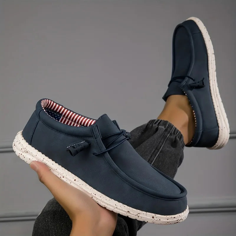 Zapatos de hombre, mocasines, zapatos vulcanizados suaves y cómodos, zapatos planos, zapatos para caminar para hombre, mocasines informales sin cordones, zapatos náuticos para hombre
