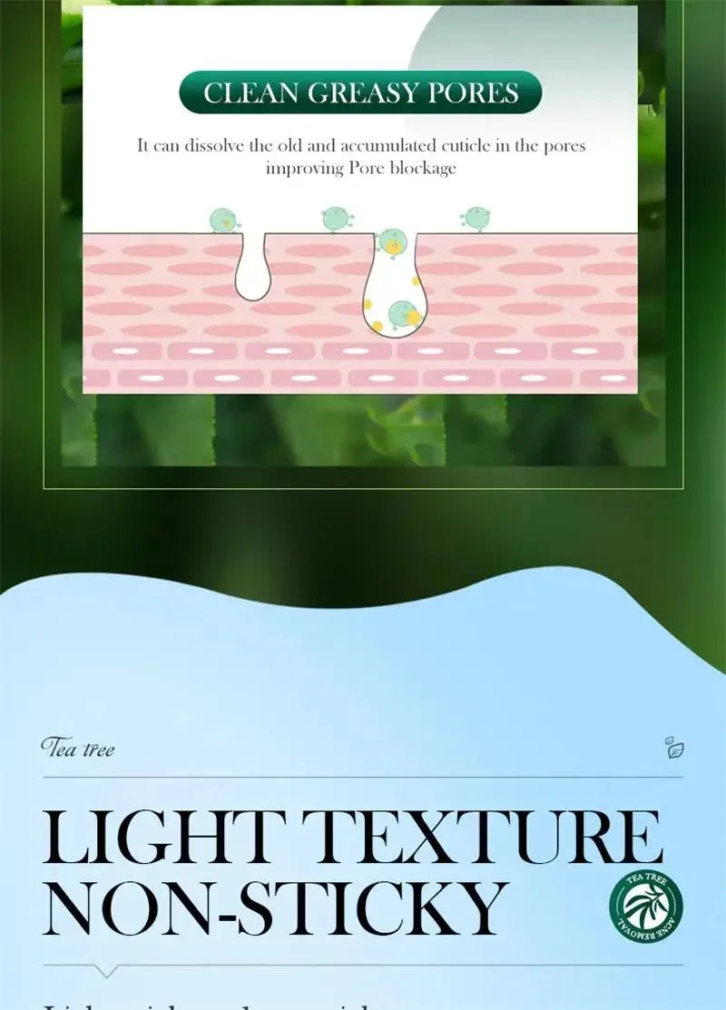 Crema para eliminar el acné del árbol de té, Control de aceite hidratante suave para el rostro, Gel Facial para eliminar el acné, espinillas, belleza y salud
