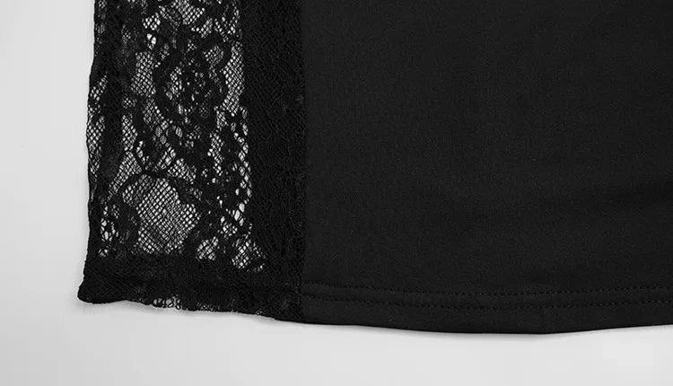 Ahagaga Eelgant correas Vestidos de mujer Patchwork encaje vaina camisola sólida sin mangas fiesta tendencia moda Mujer Vestidos batas