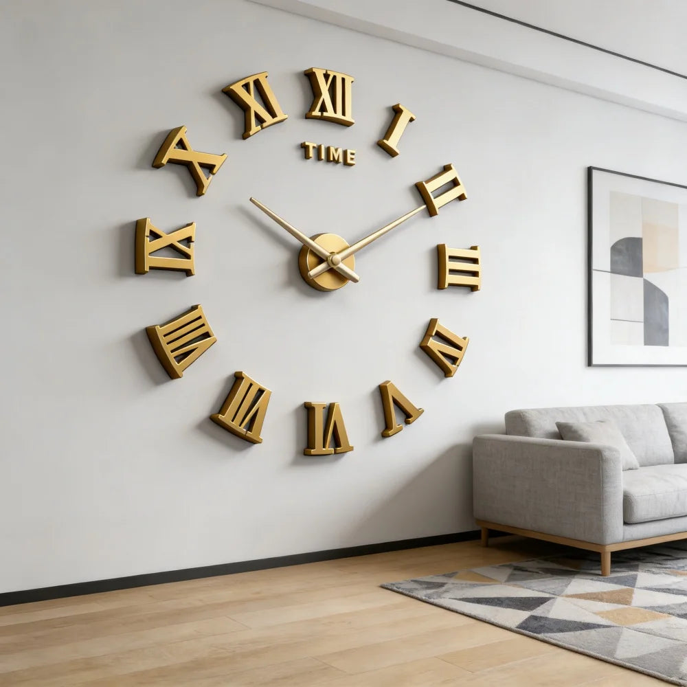Reloj de pared grande 3D, relojes de pared clásicos luminosos, reloj Digital DIY, relojes de pared, pegatinas, reloj silencioso para el hogar, mesa de salón