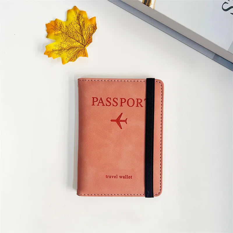 Fundas para pasaporte de negocios Vintage RFID para hombre y mujer, soporte multifunción para tarjetas bancarias de identificación, funda tipo billetera de cuero PU, accesorios de viaje