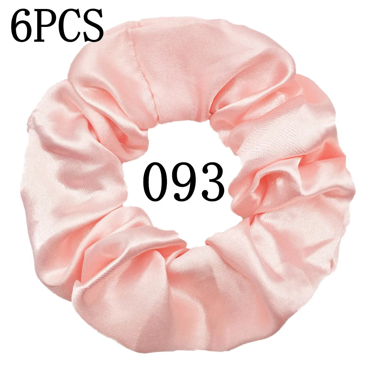 6 unids/lote, bandas para el pelo, lazos, cuerdas, soporte para cola de caballo para mujeres o niñas, accesorios, tocados de satén, Color sólido 100
