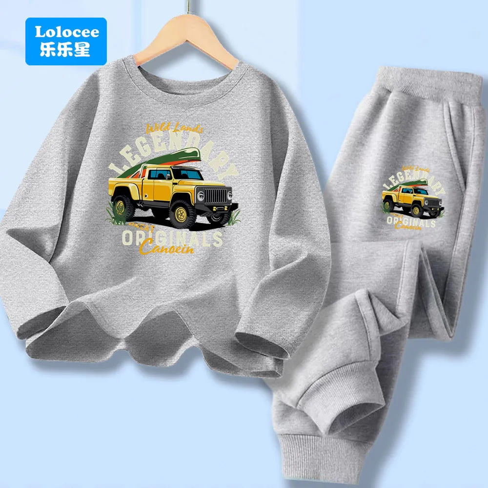 Conjuntos de camisetas y pantalones largos para niños, camisetas y pantalones de manga larga, conjuntos de 2 uds para niños, conjuntos geniales, ropa de moda para niños YYPK1