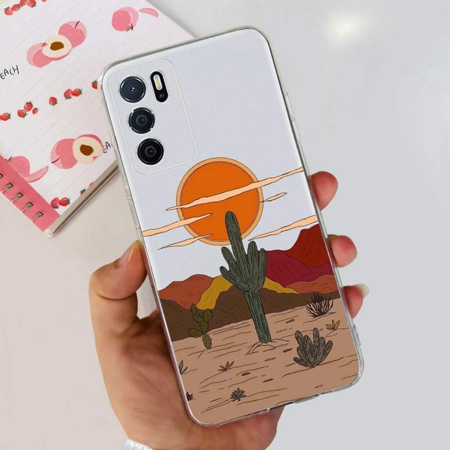 Para Oppo A16 A16s funda elegante pintada contraportada suave funda de teléfono delgada para Oppo A16s OppoA16 s CPH2269 Coque Fundas carcasa de parachoques