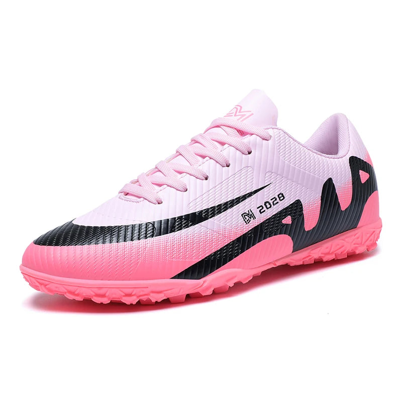 Botas de Fútbol Profesionales FG/TF para Hombre, Tacos Largos para Césped, Transpirables, Ligeras y Cómodas para Entrenamiento
