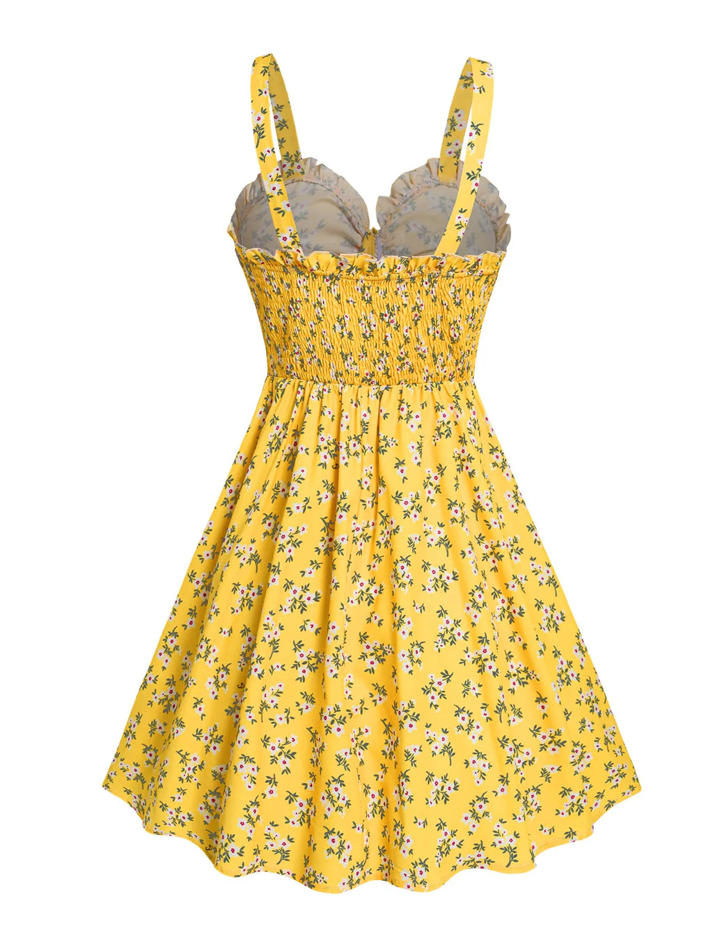 Dressfo 2025 Vestido veraniego con estampado floral para mujer, vestido de fiesta en el jardín, minivestido con lazo y volantes para verano