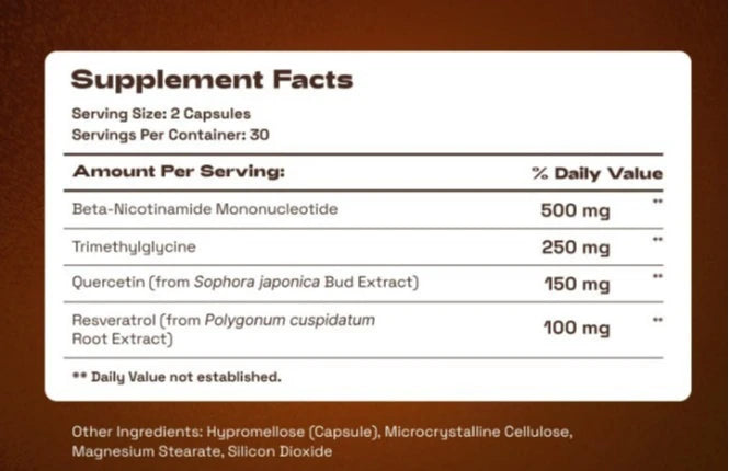 Suplemento de NMN en Cápsulas, 1000mg por Porción, Suplemento de NAD+, Apoya la Energía Cerebral, 60 Cápsulas