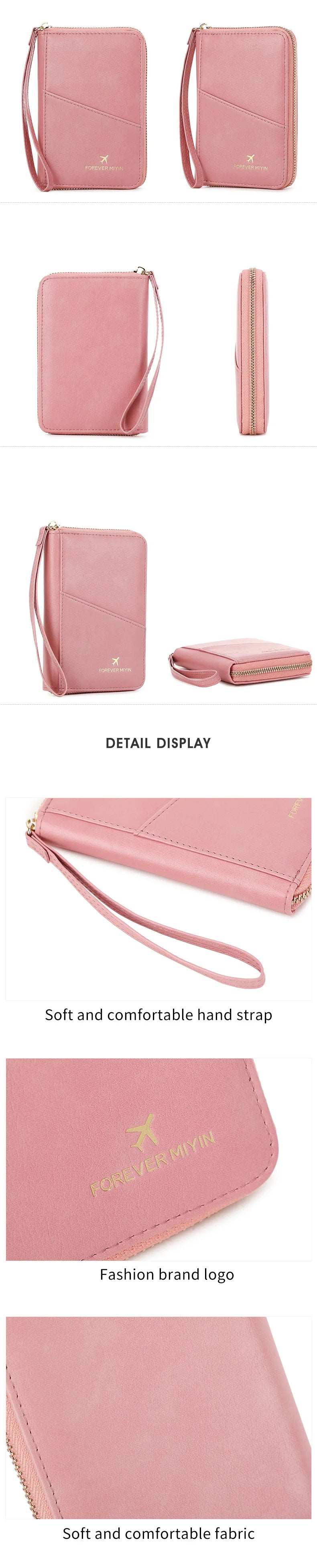 Nueva bolsa de pasaporte retro para hombres y mujeres, funda de pasaporte de moda RFID, accesorios de viaje con clip para pasaporte de cuero multifuncional