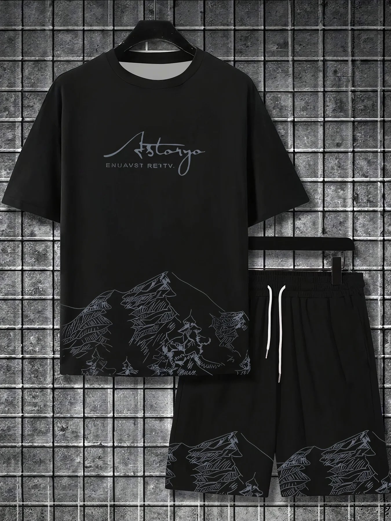 Conjunto de Camiseta y Pantalones Cortos Casuales de Verano para Hombre 2026, Conjunto Deportivo, Camiseta de Manga Corta de Talla Grande, Pantalones Cortos con Bolsillo con Cordón