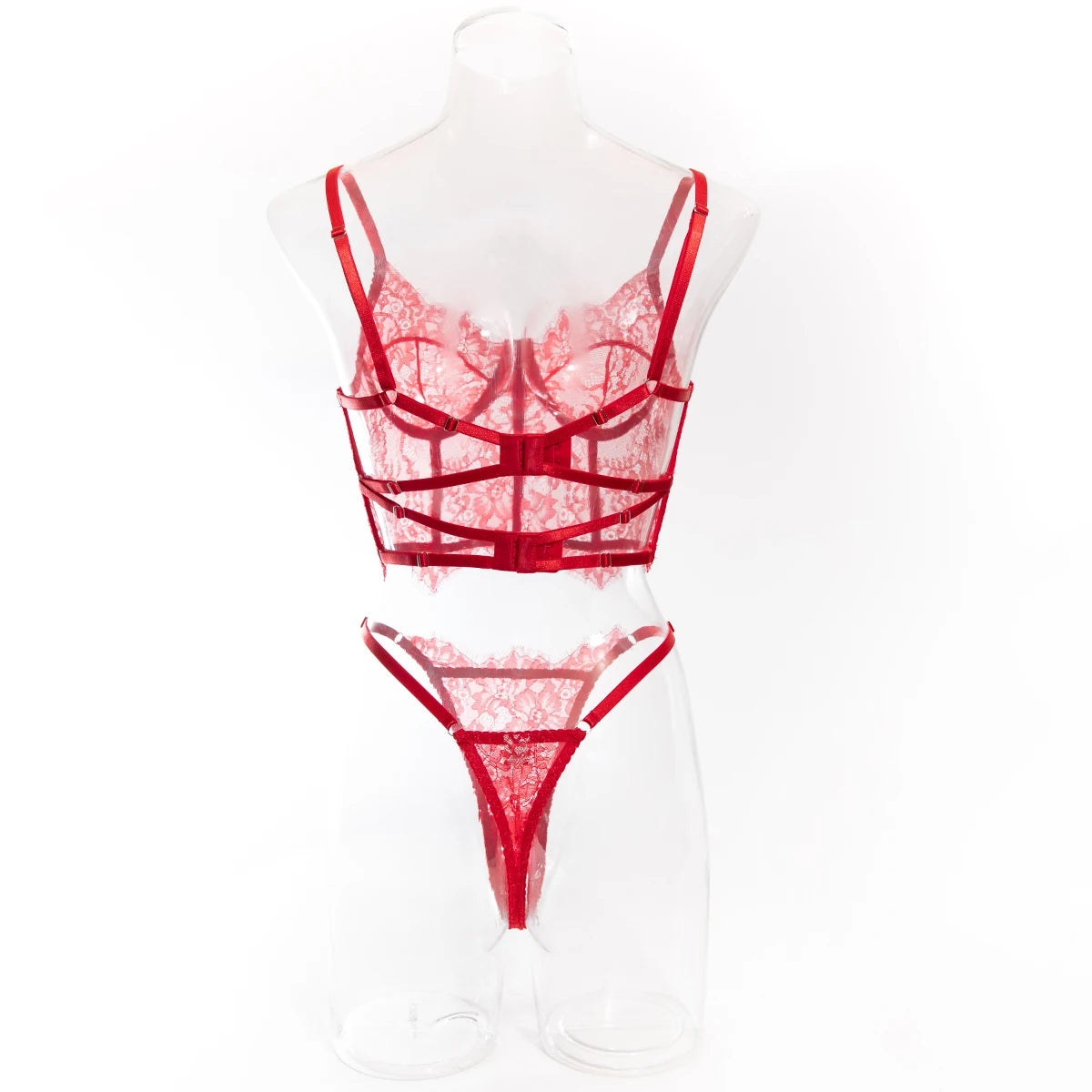 Krasapt-Lencería de encaje negro Sexy, conjuntos de dos piezas, ropa interior de encaje elegante, sujetadores y bragas eróticos, conjunto Bilizna atractivo transparente