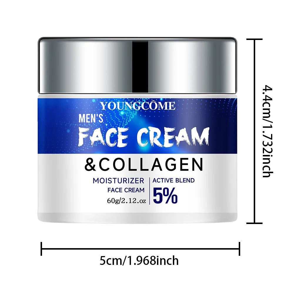 Crema facial de colágeno y Retinol para hombre, cuidado de la piel, hidratante, iluminador, antienvejecimiento, crema facial hidratante, eliminador de arrugas, colágeno