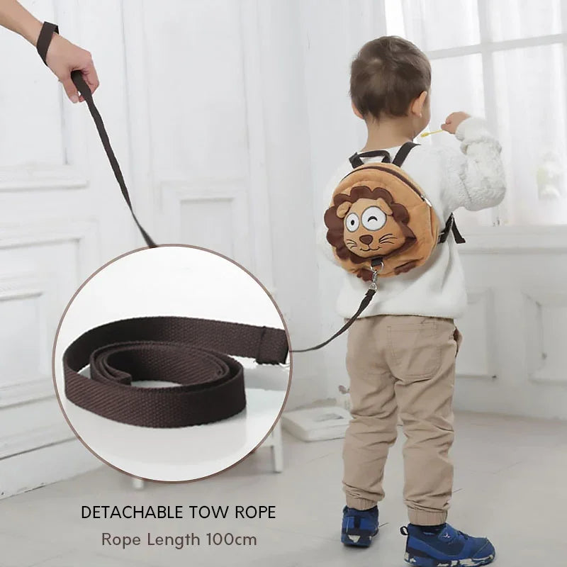 Nueva mochila de hombro perdida con dibujos animados para bebés y niños, bolsas pequeñas de felpa con cuerda de tracción, mochila escolar antipérdida para niños pequeños