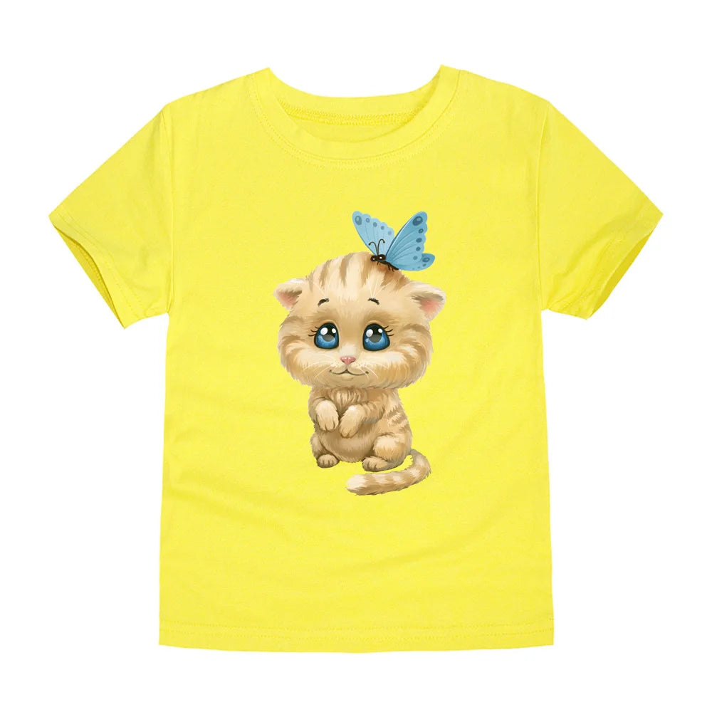 Camisetas con dibujos de arcoíris para niñas, ropa 2024 de algodón para verano, 2 a 3, 4, 5, 6, 7, 8, 9, 10, 11, 12, 13, 14 años, 100%