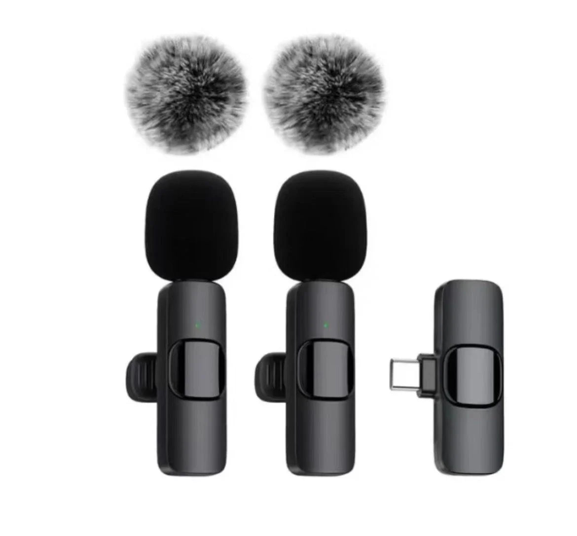 2 Micrófonos Lavalier Inalámbricos para iPhone, Android, iPad, Micrófono de Solapa Mini con Sonido Nítido