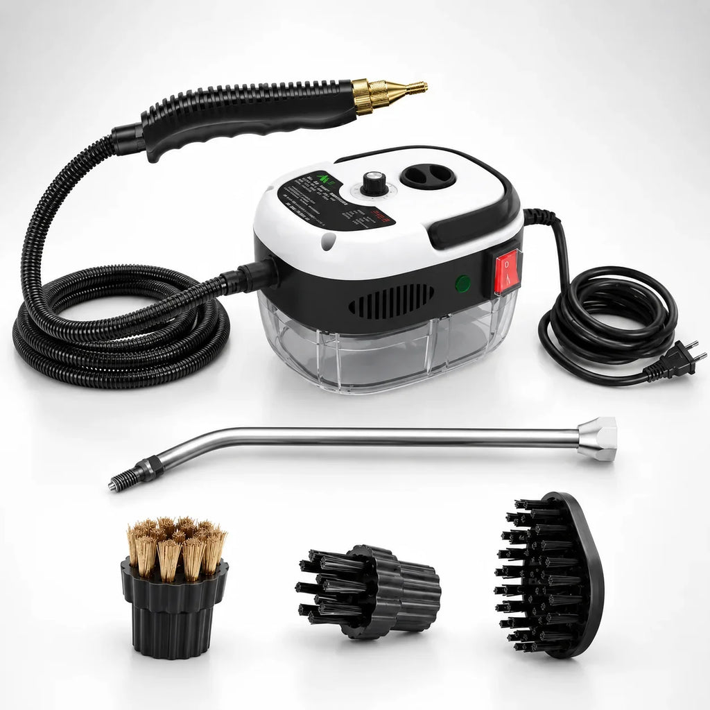 Limpiador a vapor de alta presión de 110V con múltiples boquillas, vaporizador portátil de mano para limpieza de azulejos de cocina, coche y baño.