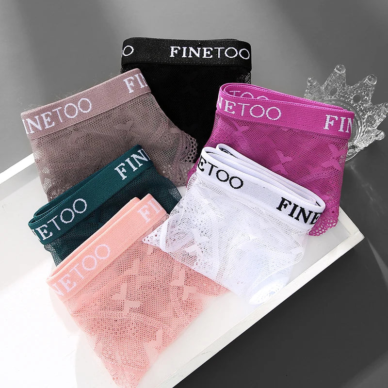 3 uds FINETOO Tanga para mujer bragas de encaje Tanga Sexy para mujer ropa interior de cintura baja comodidad sólida calzoncillos femeninos lencería S-XL