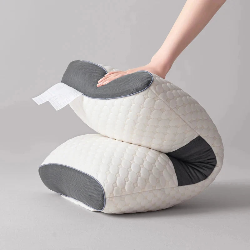 Almohada Cervical Ergonómica para Todas las Estaciones, 2 Piezas, Ajustable, con Soporte Cervical y Masaje, Cómoda para Dormir en Casa