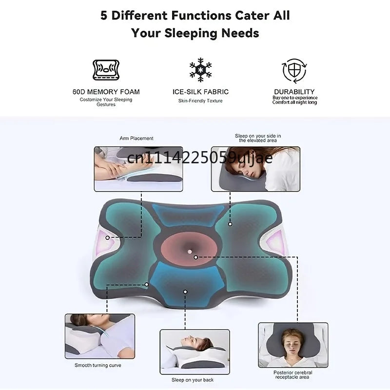 Almohada Ergonómica para el Cuello 2026 |   Transpirable |   Soporte Cervical, Diseño |   Para Dormir Boca Arriba y de Lado |   Padres y Ancianos
