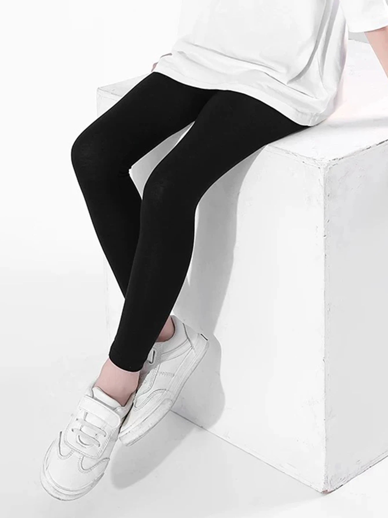 Pantalones para Niña, Leggings Elásticos Suaves, Color Caramelo, Pantalones Ajustados para Niñas, Pantalones de Color Sólido para Niñas de 2 a 12 Años, Uso Diario
