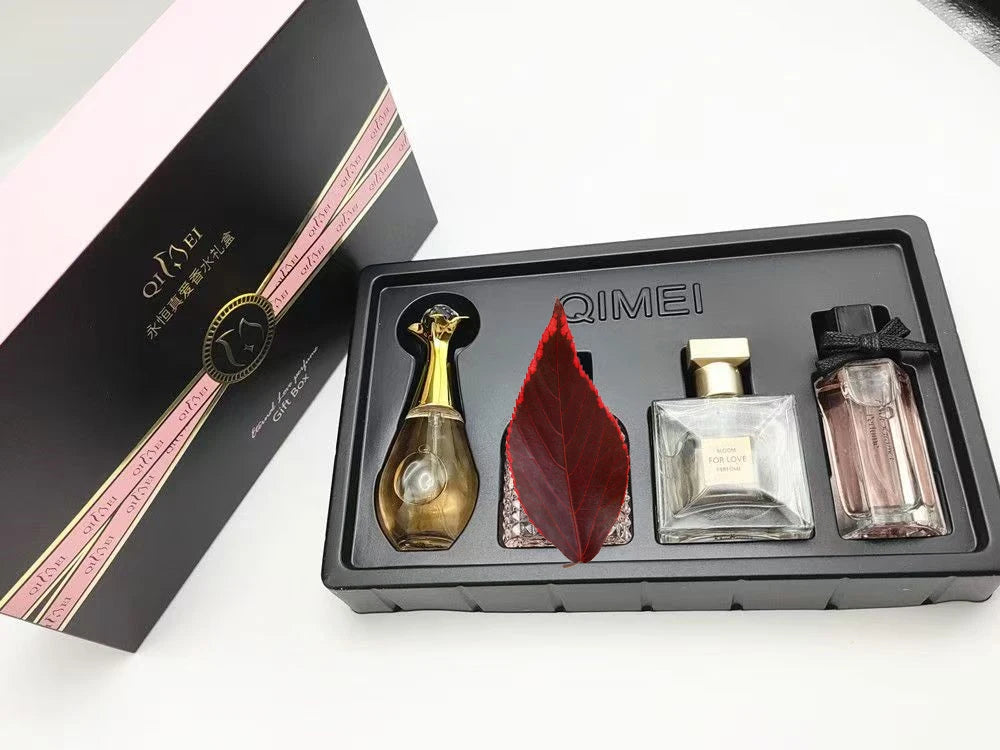 Perfume de Marca de Lujo para Mujer, Eau de Parfum, Caja de Regalo de 4 Piezas, 100 ml, Perfumes de Mujer, Aroma Floral Frutal Fresco y Natural en Spray