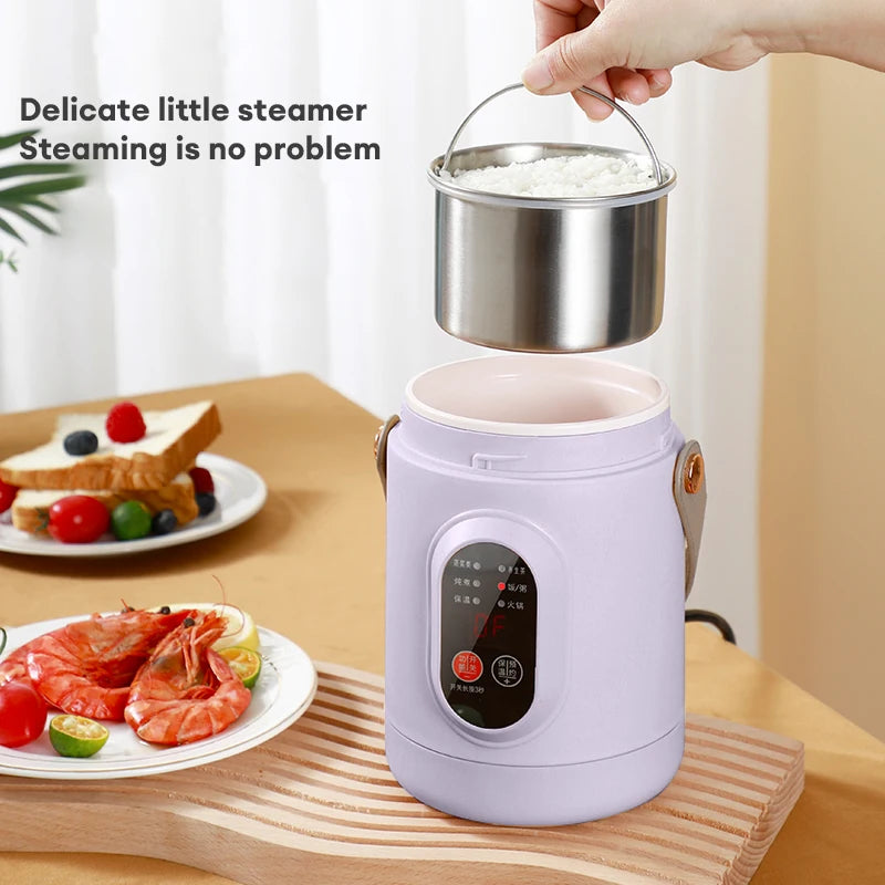 Nueva olla arrocera multifuncional, hervidor eléctrico portátil pequeño de viaje, Cocina eléctrica para el hogar, olla caliente de 110V, enchufe europeo de 220V EE. UU./220V
