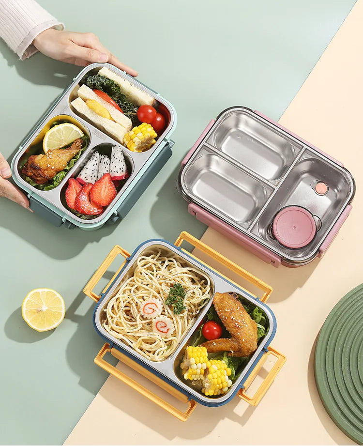 Fiambreras portátiles de 850ml para niños y adultos, caja Bento para sopa térmica, contenedor de almacenamiento de alimentos con calefacción aislada de acero inoxidable