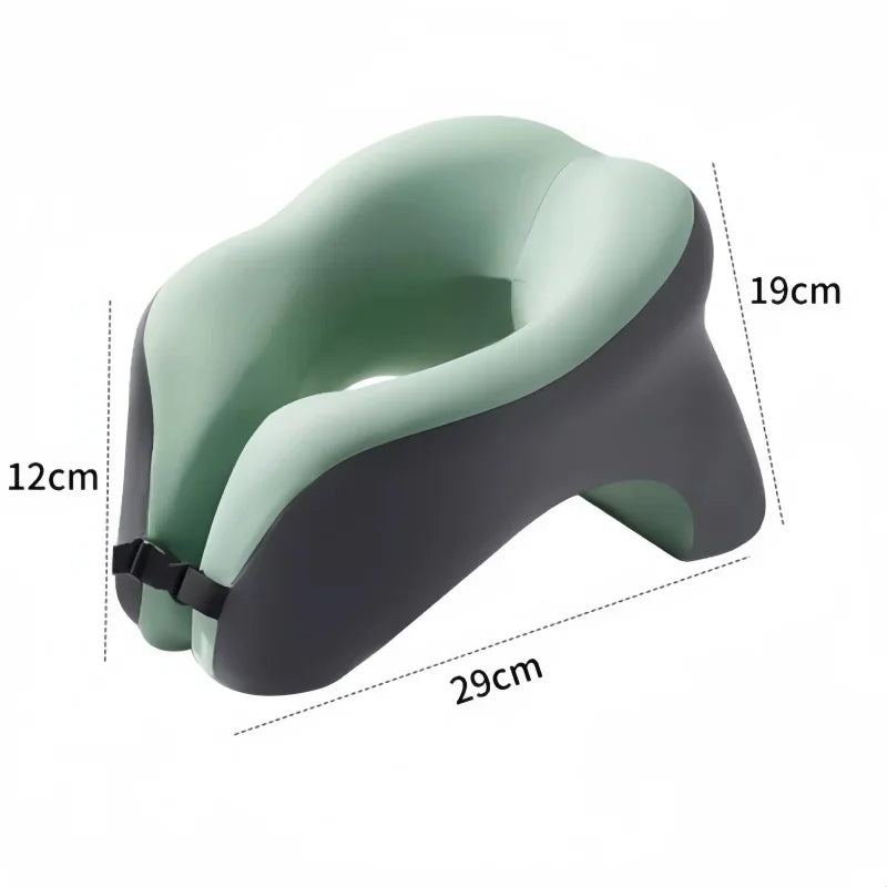 Almohada de viaje portátil en forma de U, almohadas para dormir de espuma viscoelástica, almohada para siesta en la oficina, cojín para el cuello de avión y coche, soporte ergonómico para la cabeza