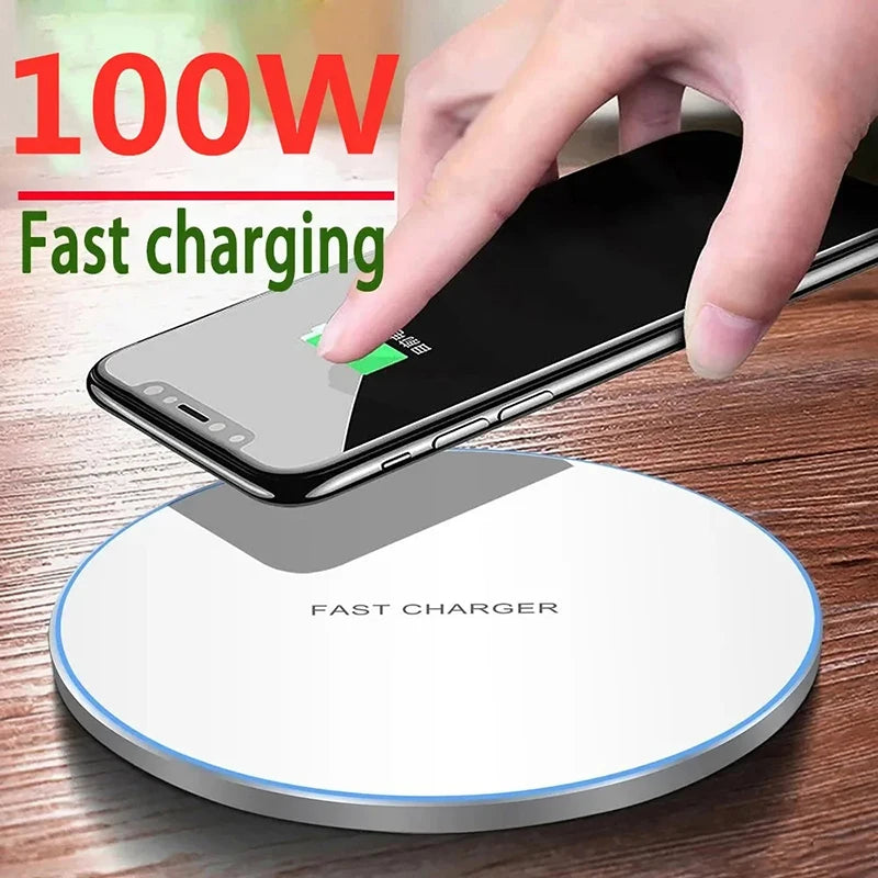 Cargador inalámbrico rápido de 100W, cargadores de teléfono móvil, soporte para iPhone 15, 14, 13, 12 Pro Max 8, estación de carga Samsung Xiaomi