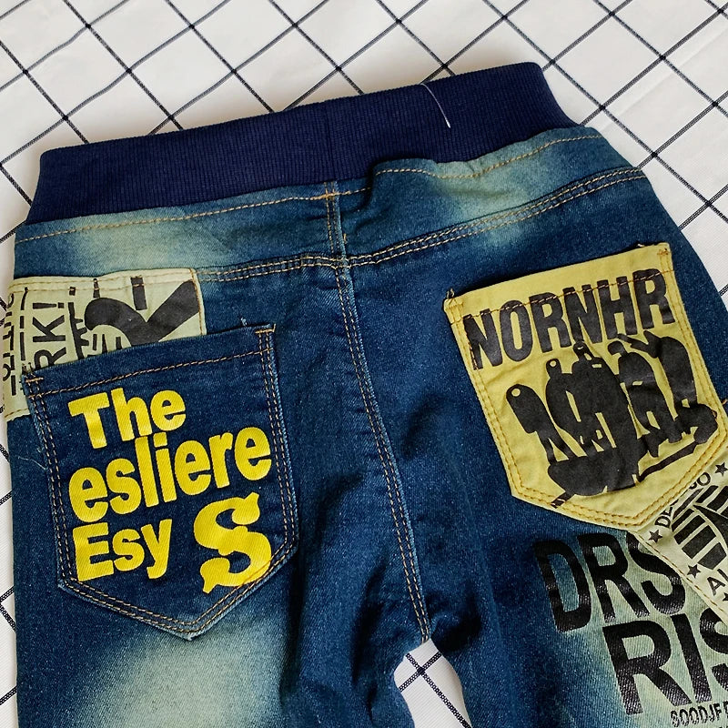 IENENS, pantalones vaqueros ajustados para niños y niñas, pantalones con cintura elástica, ropa vaquera para niños de 4 a 13 años, pantalones deportivos