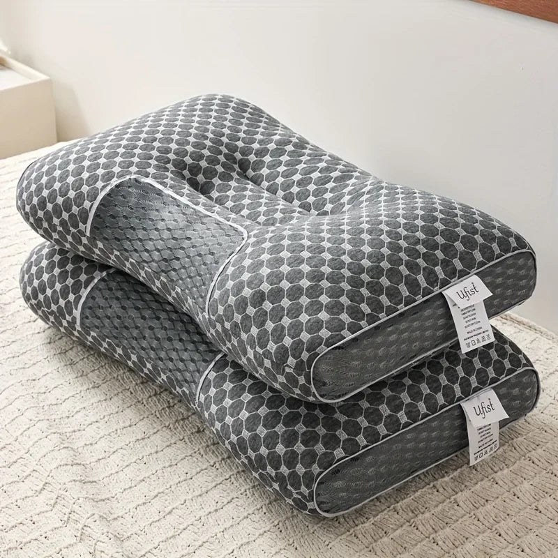 Almohada Cervical Ergonómica para Todas las Estaciones, 2 Piezas, Ajustable, con Soporte Cervical y Masaje, Cómoda para Dormir en Casa