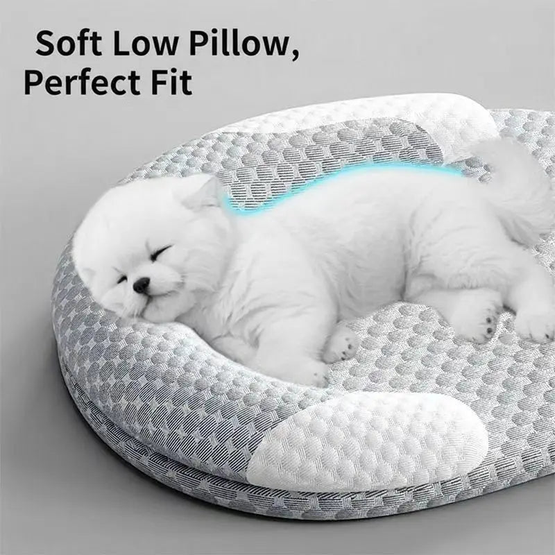 Cama refrescante para perros, colchoneta de seda helada para gatos, nido ovalado para mascotas, almohadilla transpirable de disipación de calor para perros pequeños, medianos y grandes, y gatos.