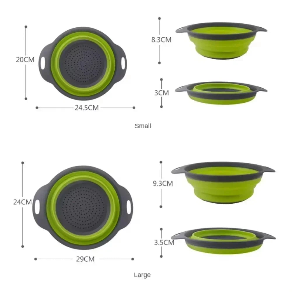Escurridor plegable redondo, cesta de lavado de frutas y verduras, colador plegable, escurridor plegable, herramienta de almacenamiento de cocina