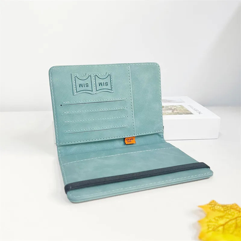 Fundas para pasaporte de negocios Vintage RFID para hombre y mujer, soporte multifunción para tarjetas bancarias de identificación, funda tipo billetera de cuero PU, accesorios de viaje