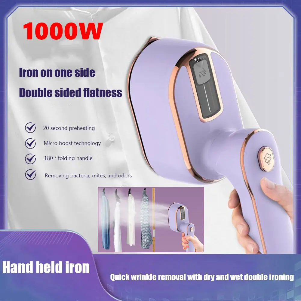 Mini plancha de vapor portátil de mano, vaporizador de ropa en seco y húmedo, doble máquina de planchado de tela para el hogar, Gadget de viaje para el hogar