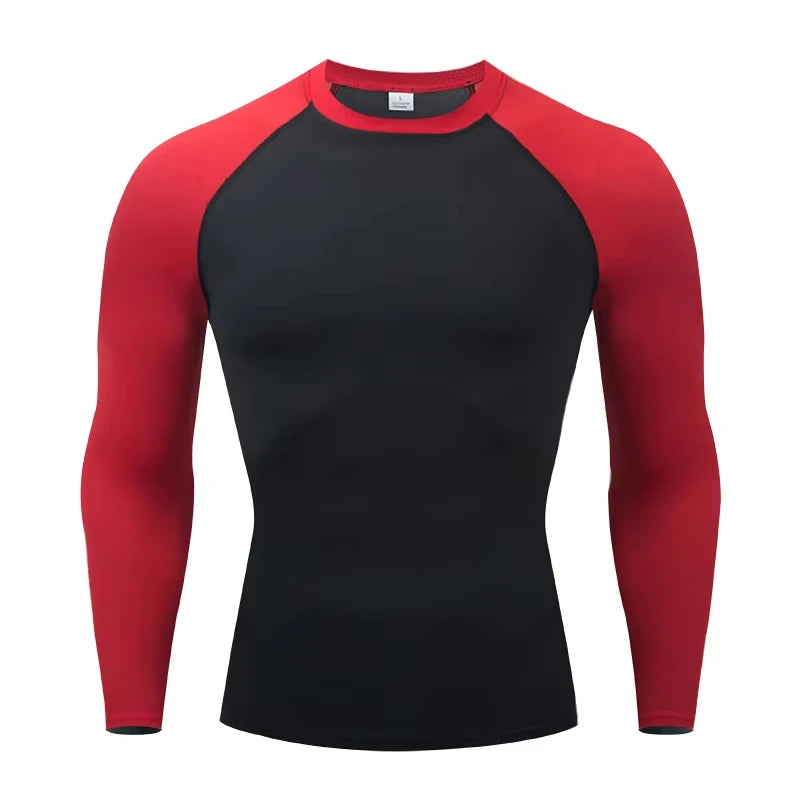 Camisa de compresión de manga larga para hombre de secado rápido |   Top deportivo para culturismo, fitness, gimnasio, entrenamiento