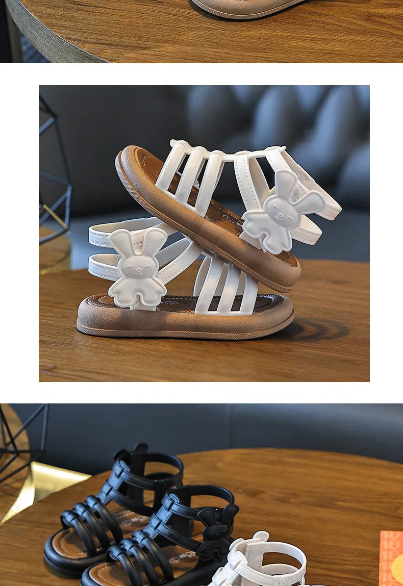 Sandalias de verano para niñas de 1 a 10 años, zapatos bonitos y versátiles de princesa a la moda para estudiantes, Sandalias planas, calzado informal