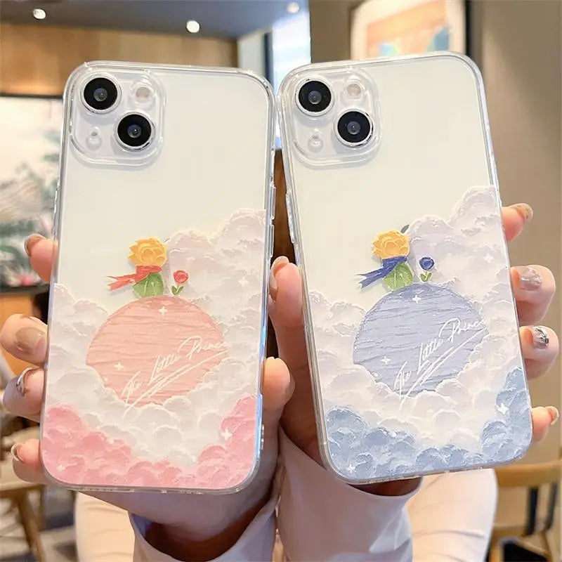 Funda de teléfono de TPU del Principito para iPhone 15 Pro max 14 16 13 12 Mini 11 XS XS 7 8 Plus carcasa protectora de pantalla a prueba de golpes