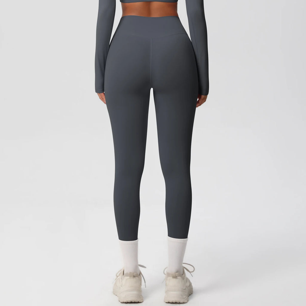 Mallas de Yoga de cintura alta para mujer, mallas con sensación desnuda, Fitness, correr, pantalones de Yoga, mallas ajustadas de gimnasio energético, mallas de entrenamiento informales