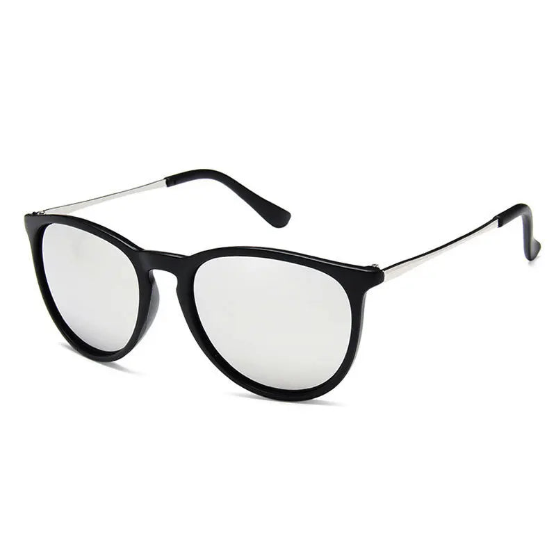 Gafas de sol clásicas con montura metálica populares, gafas de sol redondas para hombres y mujeres, gafas de sol con película reflectante para hombres y mujeres ﻿