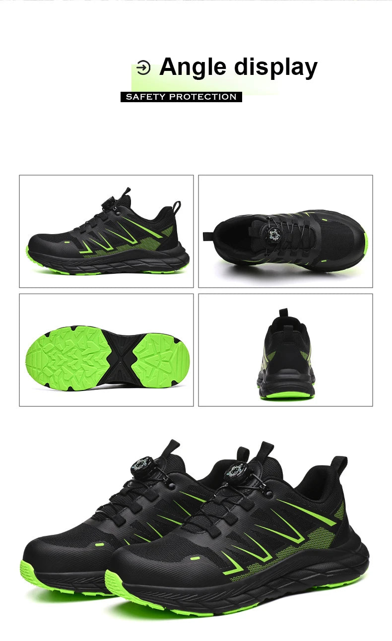 Zapatos de Seguridad de Moda para Hombre, Zapatos de Trabajo con Puntera de Acero, Protección Anti-aplastamiento y Anti-pinchazos, Zapatos Funcionales de Construcción, Botas de Trabajo para Hombre