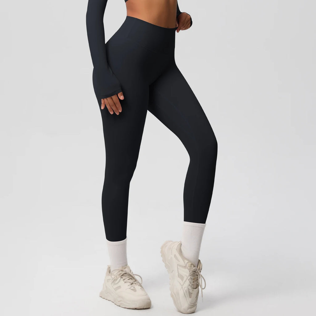 Mallas de Yoga de cintura alta para mujer, mallas con sensación desnuda, Fitness, correr, pantalones de Yoga, mallas ajustadas de gimnasio energético, mallas de entrenamiento informales